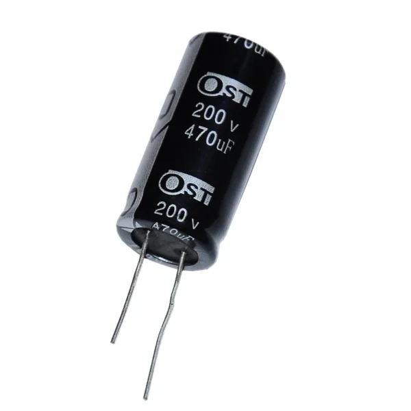خازن الکترولیت 470 میکرو فاراد او اس تی  مدل 200 ولت