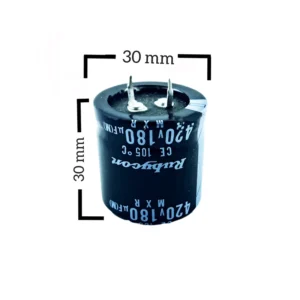 خازن الکترولیت 180 میکرو فاراد 420 ولت روبیکون کد 420