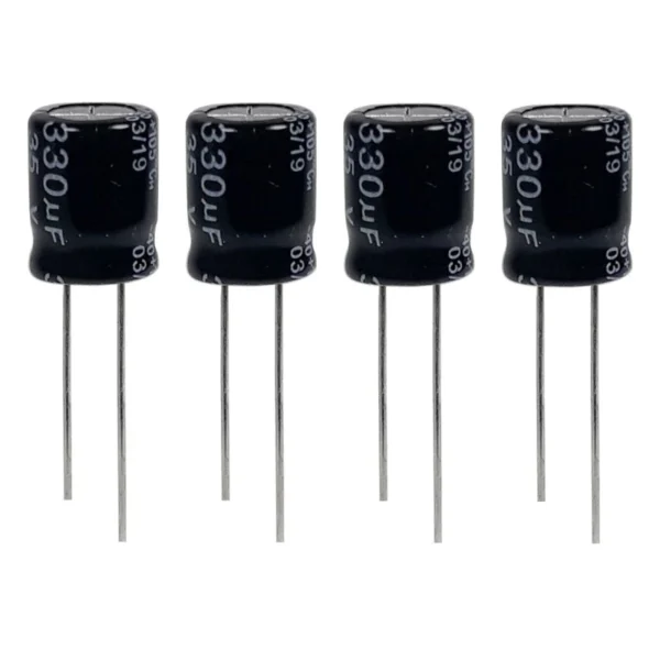 خازن 330 میکروفاراد 35 ولت مدل 635 خازن 330 میکروفاراد 35 ولت مدل 635